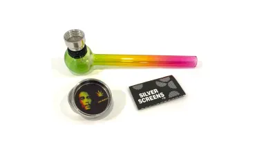 Glaspfeife inkl. Metallgrinder Gorilla 69, 12er Display